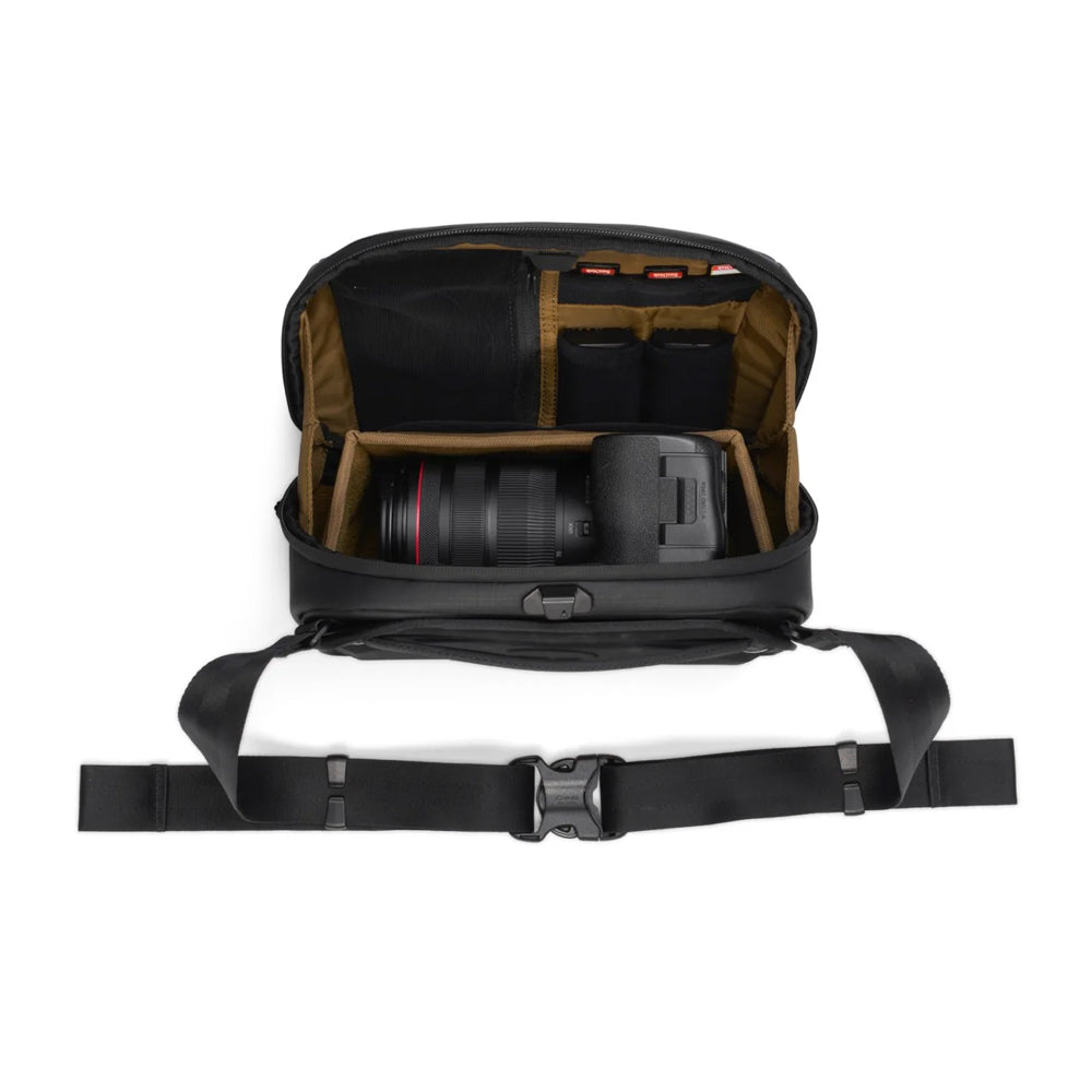 McKinnon Camera Sling 5L open with camera gear
